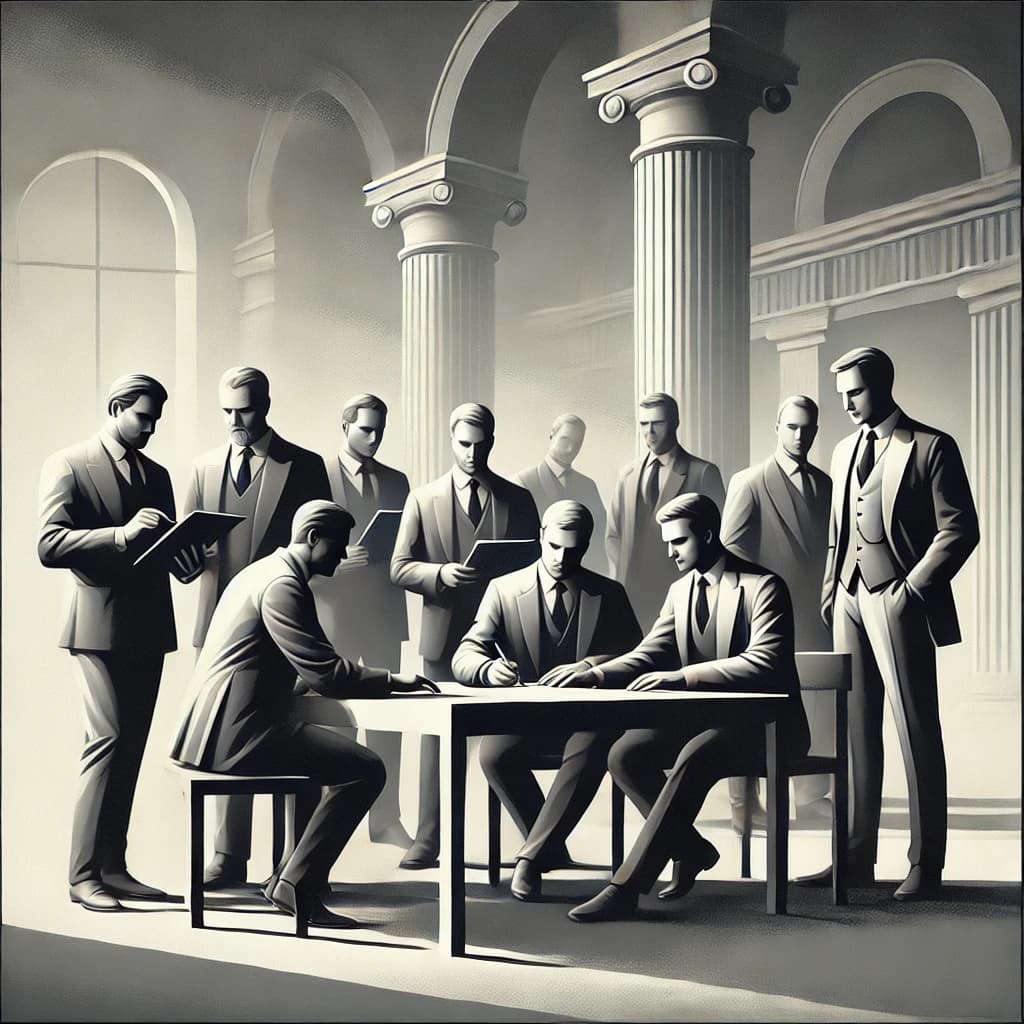 Advisors signing a contract
